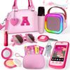 Play Purse for Little Girls, Kids Purse with Pretend Play Princess Toys Includes Handbag, Mini Karaoke Machine, Phone,Wallet, Key,Toddler Purse Birthday Gift for Girls Age 3 4 5 6+ view 1