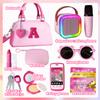Play Purse for Little Girls, Kids Purse with Pretend Play Princess Toys Includes Handbag, Mini Karaoke Machine, Phone,Wallet, Key,Toddler Purse Birthday Gift for Girls Age 3 4 5 6+ view 4