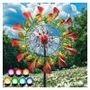 83in Wind Spinners Outdoor Yard Spinner Solar Powered Glass Ball with Kinetic Garden Windmill view 1