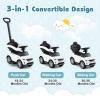 Costzon Push Car for Toddlers, 3 in 1 Land Rover Discovery Stroller Sliding Walking Car with Handle, Horn Sound, Underneath Storage, Armrest Guardrail, Foot-to-Floor Ride On Toy for Boys Girls (White) view 2