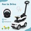 Costzon Push Car for Toddlers, 3 in 1 Land Rover Discovery Stroller Sliding Walking Car with Handle, Horn Sound, Underneath Storage, Armrest Guardrail, Foot-to-Floor Ride On Toy for Boys Girls (White) view 3