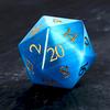 1PCS Gem D20 DND Dice - 25mm 20 Sided Crystal Cat Eye D&D Dice for Dungeons and Dragons, RPG, Roleplaying Games MTG Table Games, Handmade Polyhedral Dice (Teal Cat Eye) view 1