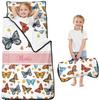 Personalized Toddler Nap Mat for Girls with Name Custom Butterfly Sleeping Bag with Blanket & Pillow, Soft Roll Up Nap Mat for Preschool, Daycare & Kindergarten view 1