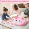 5 PCS Pink Sakura Cat Plush Stuffed Animal Family-19" Soft Pink Sakura Cat Plush, Large Mommy Plushies with 4 Baby Kittens Plushies, Kawaii Plush Toy Christmas Birthday Gifts for Kids Boys Girls view 4