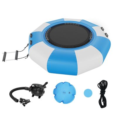 6.5ft Inflatable Water Bouncer,300lb Capacity Recreational Water Trampoline with Electric Pump,3-Step Ladder & Anchor Kit,Heavy Duty 1000D PVC Compatible with Pool, Lake, Ocean