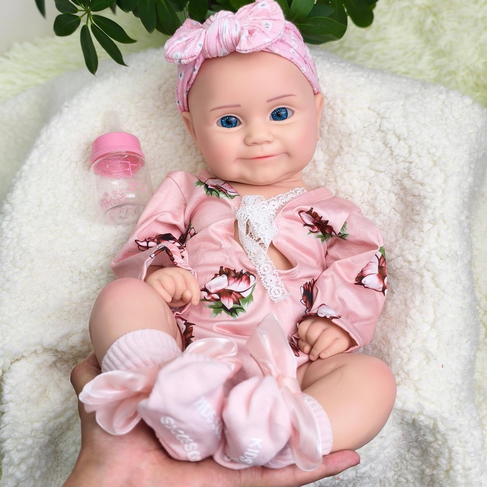 20inch Realistic Silicone Baby Doll - Lifelike Full Body Reborn Baby Girl, Handmade with Soft Platinum Silicone, Anatomically Correct & Washable, for Kids & Collectors