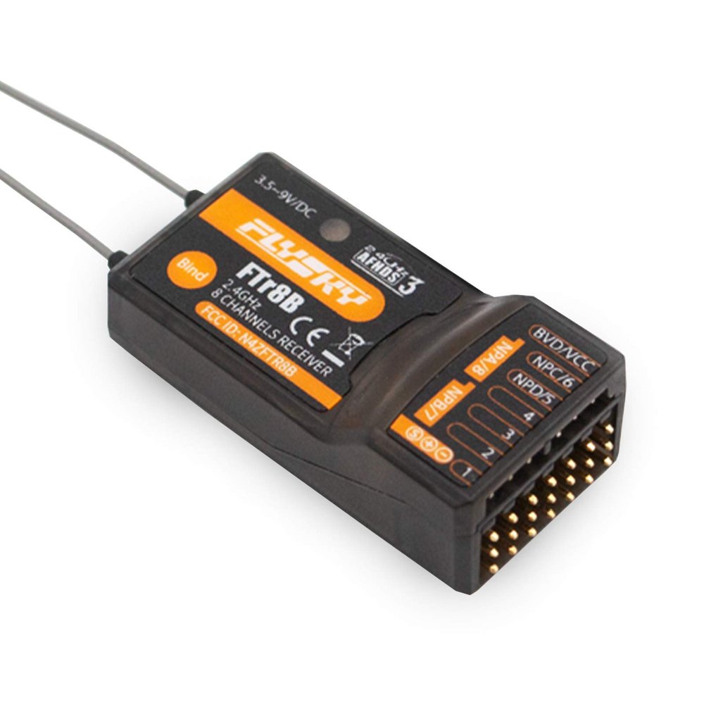 GoolRC Flysky FTr8B Receiver, 2.4GHz 8CH Dual Antenna Receiver with PWM/PPM/i.Bus/S.Bus Output Compatibility with AFHDS 3 Transmitters and RF Modules PL18/PL18 Ultra/NB4+/NB4 Pro+ for RC Car Boat