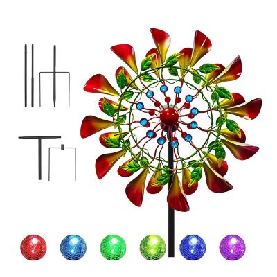 83in Wind Spinners Outdoor Metal Large Windspinner Wind Spinner Dual Direction Solar Spinner