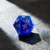 1PCS Gem D20 DND Dice - 25mm 20 Sided Crystal Cat Eye D&D Dice for Dungeons and Dragons, RPG, Roleplaying Games MTG Table Games, Handmade Polyhedral Dice (Blue Cat Eye) view 2