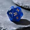 1PCS Gem D20 DND Dice - 25mm 20 Sided Crystal Cat Eye D&D Dice for Dungeons and Dragons, RPG, Roleplaying Games MTG Table Games, Handmade Polyhedral Dice (Blue Cat Eye) view 3