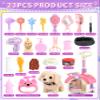 23Pcs Dog Toys for Kids Girls, Walking Barking Interactive Realistic Stuffed Dog with Portable Puppy Stroller & Accessories Toys, Pretend Puppy Pet Care Playset Gifts for Little Girls 3 4 5 6 Year Old view 2