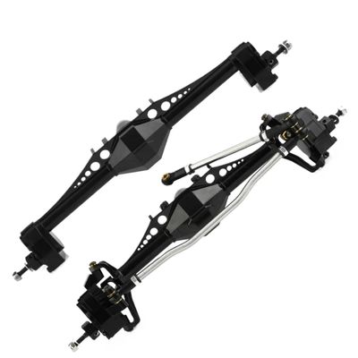 2pcs Aluminum Alloy Front Rear Axle for 1/10 for Scx10iii RC Crawler Car Axial for Capra 1.9 Unlimited Trail Buggy for UTB for Currie F9 Upgrade(Black)