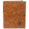 120-Pocket Money Collection Book, Brown Pu Leather with Embossed Design, Holds 240 Banknotes, Transparent Pages for Display view 1