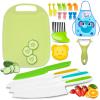 19 Pcs Kids Cooking Sets , Montessori Kitchen Tools for Toddlers, Safe Knife Set for Real Cooking ,Vegetable Crinkle Cutters Serrated Edges Plastic Toddler Knifes , Toddler Toys Set for Real Cooking view 1