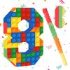 Lemicin Number 8 Pinata Building Blocks 8th Birthday Party Decorations with Pinata Stick Blindfold for Kids Happy Birthday Building Block Theme Party Supplies (Small, 16 x 10.6 x 3 In) view 1