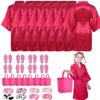 32-Piece Kids Spa Party Supplies With 8 Kimono Robes, 8 Slippers, 8 Headbands, And 8 Tote Bags For Pedicures And Sleepover Fun view 1