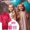 32-Piece Kids Spa Party Supplies With 8 Kimono Robes, 8 Slippers, 8 Headbands, And 8 Tote Bags For Pedicures And Sleepover Fun view 2