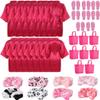 32-Piece Kids Spa Party Supplies With 8 Kimono Robes, 8 Slippers, 8 Headbands, And 8 Tote Bags For Pedicures And Sleepover Fun view 3