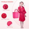 32-Piece Kids Spa Party Supplies With 8 Kimono Robes, 8 Slippers, 8 Headbands, And 8 Tote Bags For Pedicures And Sleepover Fun view 4