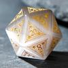 1PCS Gem D20 DND Dice - 25mm 20 Sided Crystal Cat Eye D&D Dice for Dungeons and Dragons, RPG, Roleplaying Games MTG Table Games, Handmade Polyhedral Dice(Pattern Grey) view 1