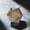 1PCS Gem D20 DND Dice - 25mm 20 Sided Crystal Cat Eye D&D Dice for Dungeons and Dragons, RPG, Roleplaying Games MTG Table Games, Handmade Polyhedral Dice(Pattern Grey) view 2