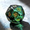 1PCS Multifaceted Glass D20 DND Dice - 28mm 20 Sided Gem D&D Dice for Dungeons and Dragons, RPG, Roleplaying Games MTG Table Games, Handmade Polyhedral Dice(Glass Green) view 2