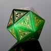 1PCS Gem D20 DND Dice - 25mm 20 Sided Crystal Cat Eye D&D Dice for Dungeons and Dragons, RPG, Roleplaying Games MTG Table Games, Handmade Polyhedral Dice(Pattern Green) view 3