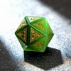 1PCS Gem D20 DND Dice - 25mm 20 Sided Crystal Cat Eye D&D Dice for Dungeons and Dragons, RPG, Roleplaying Games MTG Table Games, Handmade Polyhedral Dice(Pattern Green) view 4