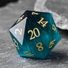 1PCS Gem D20 DND Dice - 25mm 20 Sided Crystal Cat Eye D&D Dice for Dungeons and Dragons, RPG, Roleplaying Games MTG Table Games, Handmade Polyhedral Dice (Green Cat Eye) view 1