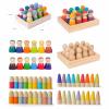 EUKVYQPX Montessori Wood Peg Dolls,Pretend Play People Figures,Preschool Learning Activities,Pointed Head Figure view 4