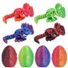 4PCS 3D Printed Dinosaur Animal Egg Set,Crystal Dinosaur Animals Egg Fidget Toy withDinosaur Inside Easter Halloween for Kids (4 Pcs Dinosaur) view 1