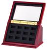 12-Slot Wooden Case For Championship Rings, Jewelry Holder With Clear Window, Sturdy Sports Rings Display Box, Organizer Tray For Collectibles view 4