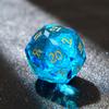 1PCS Multifaceted Glass D20 DND Dice - 28mm 20 Sided Gem D&D Dice for Dungeons and Dragons, RPG, Roleplaying Games MTG Table Games, Handmade Polyhedral Dice(Glass Teal) view 1