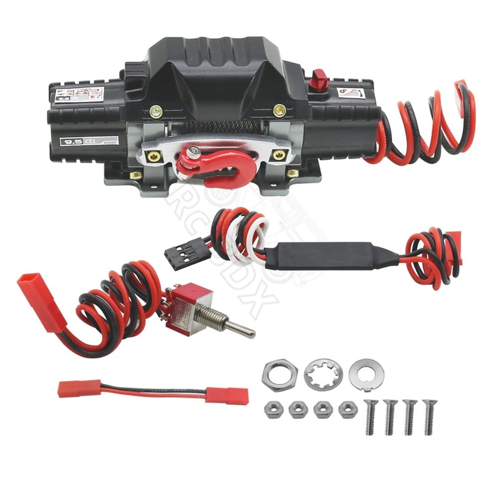 RC Metal Automatic Double Motor Simulated Winch for 1/10 RC Crawler Car Axial SCX10 TRX4 D110 Tamiya CC01 RGT86100V2