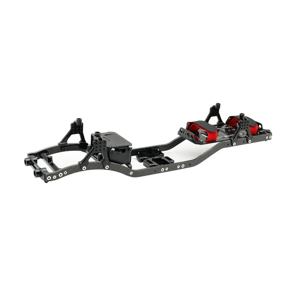 1/10 RC Crawler Fiber Girder 4MM CNC Metal Car Chassis Frame Body Kit Parts for Axial for SCX10 II Rock Off Road Truck(Black)