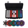 sharkplay 14g Clay Poker Chips Set for Texas Hold'em, 300 PCS Casino Numbered Chips with High-end Carrying Case & Dealer Button view 1