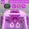 MINIATURE MOTORS 12V Kids Ride on Truck Car Remote Control, Electric Off-Road UTV for Toddlers Bluetooth USB Music, Suspension System Safety Belt, Kids Electric Vehicles Gift for Boys & Girls-Pink view 4