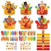 Abilat 12 Pack Thanksgiving Turkey Hats Crafts for Kids DIY Turkey Headband Party Crown Craft Kits Thanksgiving Activities for Kid Holiday Party Favors School Home Activity view 1