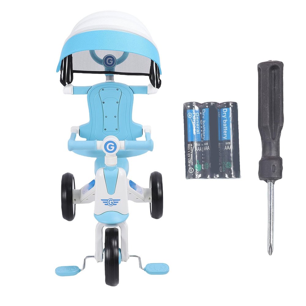UPALDHOU Baby Tricycle, Kids Tricycle with Adjustable Parents Push Handle, for 18 Month to 5 Years Boys Girls (Blue)