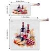 DJYQBFA 2-Pack Waterproof Wet Dry Bags for Swimsuits & Travel - Large & Small Sizes with Snap Handles, Lightweight Watercolor Red Wine Print Polyester Bags (11.8"x13.5" + 8.7"x5.1") view 2