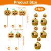 20 PCS Halloween Cupcake Toppers,Glitter Halloween Cupcake Picks Cake Decorations for Ha-lloween Theme Baby Shower Birthday Party Supplies view 2