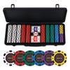 sharkplay 14g Clay Poker Chips Set for Texas Hold'em, 500 PCS Casino Blank Chips with High-end Carrying Case & Dealer Button view 1