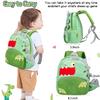 12 Pcs Reborn Baby Doll Clothes Set for 17-22 Inch Babydolls, Dinosaur Reborn Baby Doll Accessories and Clothes with Plush-Finish Backpack, Dinosaur Trousers, and Bib for Realistic Babydolls, Green view 4