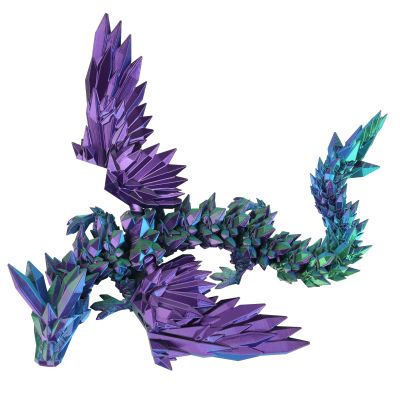 critigulf 18 inch Large Articulated 3D Printed Dragon with Wings and Egg  Mutil Colors  Giant Flying Toy Inside  Toothless Style Collectible for Kids and Adults (Blue Green Purple)