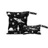 DJYQBFA 2-Pack Waterproof Wet Dry Bags for Swimsuits & Travel - Large & Small Sizes with Snap Handles, Lightweight Cartoon Planet Rocket Print Polyester Bags (11.8"x13.5" + 8.7"x5.1") view 1