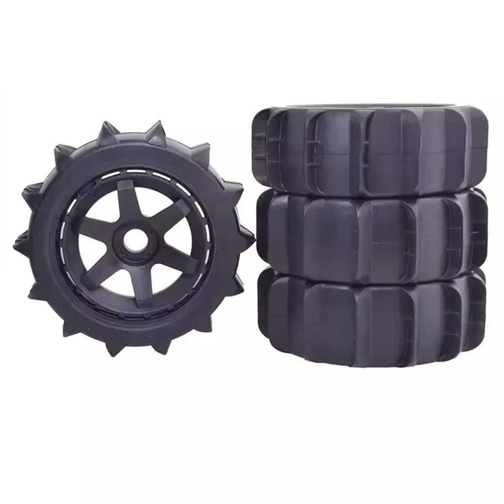 4pcs 1/8 4WD Nitro Off Road Buggy Tires Wheel Rim Hex for Trxs 1:8 Scale RC Car for HSP for HPI for Kyosho for ZD Beach Tire(Tire Diameter 125mm)