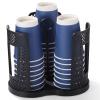 3-Tier Cup Holder Rack with 360 Swivel Base, Black Abs Organizer for Disposable Cups, Airflow Holes and Compact Design for Home & Work view 1
