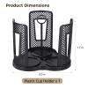 3-Tier Cup Holder Rack with 360 Swivel Base, Black Abs Organizer for Disposable Cups, Airflow Holes and Compact Design for Home & Work view 2