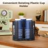 3-Tier Cup Holder Rack with 360 Swivel Base, Black Abs Organizer for Disposable Cups, Airflow Holes and Compact Design for Home & Work view 4
