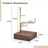 byepica 3-Piece Adjustable Display Stands with Golden Metal Arms & Wooden Base for Plates, Artwork, and Collectibles view 2